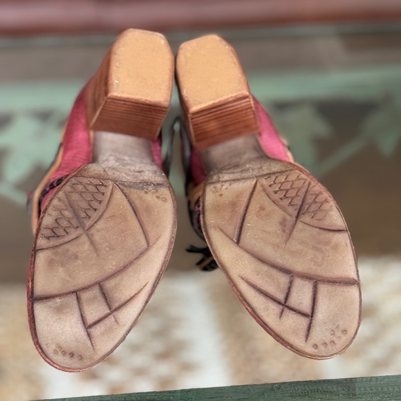 A.S.98 New Airstep Red Boho Genuine Leather Heels Made in Italy Size 37 - Picture 7 of 7